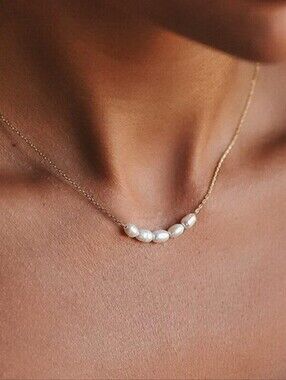 🦪✨ Genuine Pearls Gold Plated Over Stainless Steel Necklace